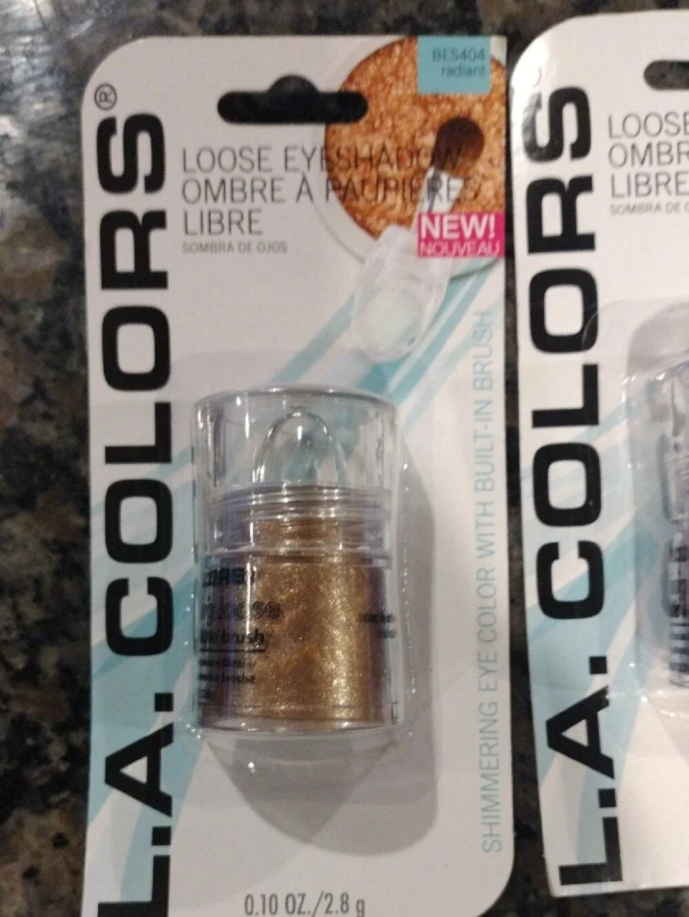 Lot of 2 L.A COLORS Shimmer Loose Eyeshadow radiant & grape jelly 0.10 oz new